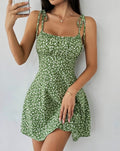 Olive Blossom Mini Dress